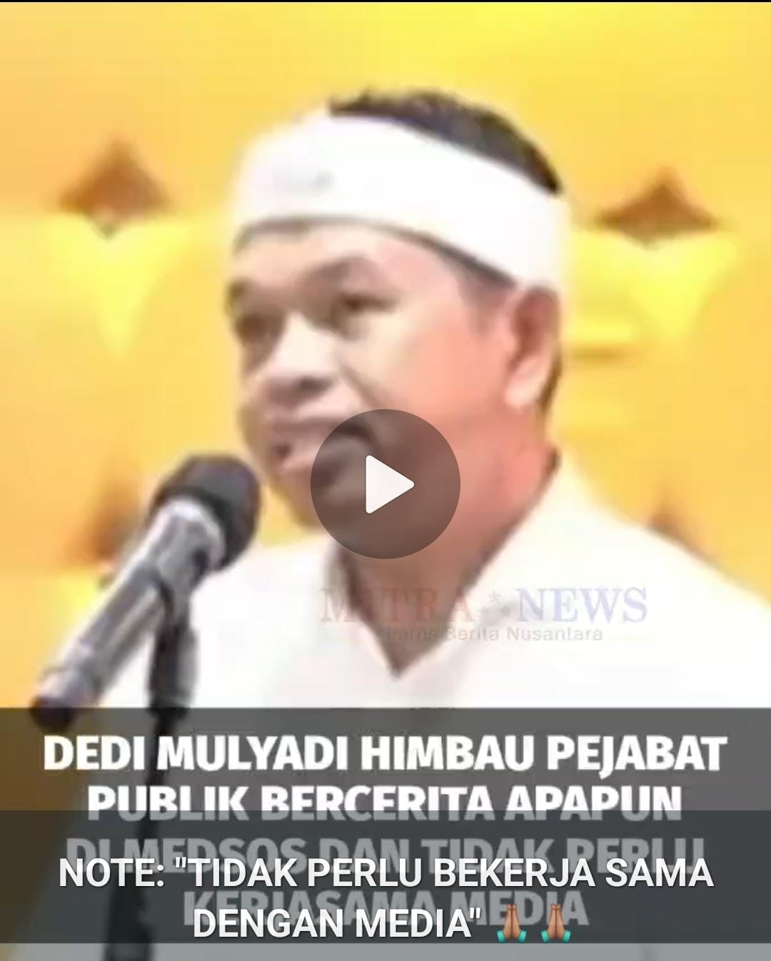 KDM berstatemen “Tidak Perlu Kerja Sama Media “, Pemimpin Umum JWGroup mengecam Statemen dimaksud